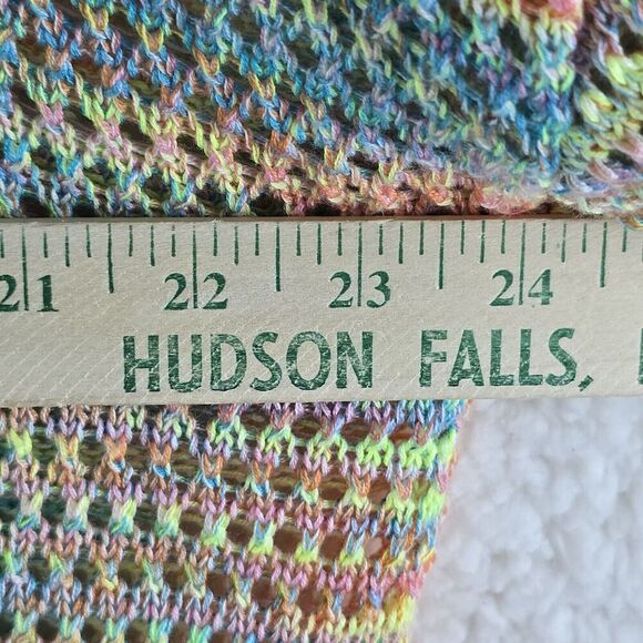 John Paul Richard Sweater XL Pullover Colorful Pride Open Knit Rainbow Acrylic - Picture 10 of 16